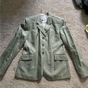 Large Olive green pinstriped Hunter/jumper/eventer show coat